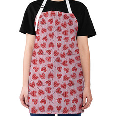 Фартук кухонный JoyArty "Листочек с сердечками" универсальный размер для женщин и мужчин
