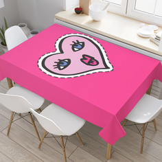 Скатерть на стол JoyArty Сердце 120 на 145 см прямоугольная тканевая с рисунком