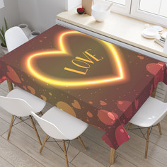 Скатерть на стол JoyArty Love 120 на 145 см прямоугольная тканевая с рисунком