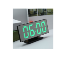 Часы настольные зеркальные LED MIRROR DS-3618L/4 Green