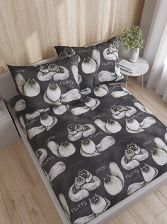 Простынь на резинке Кот Коттон "Fluffy" 160х200 см