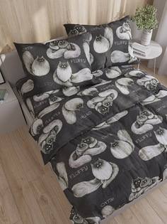 Пододеяльник Кот Коттон Fluffy 2-спальный 175х215 см