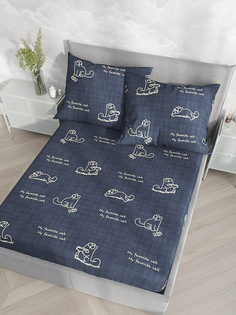 Простынь на резинке Кот Коттон "Котики Грей" 180х200