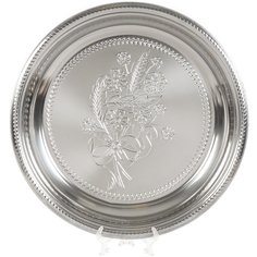 Поднос нержавеющая сталь, 44 см, круглый, Y4-4953 No Brand