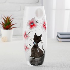 Ваза стекло "Кошка" 6, d-7.5см 10х26 см, v=1.7л No Brand