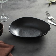 Тарелка глубокая Magistro Carbon, 21,5 см х 18.5 см