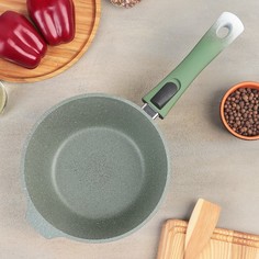 Ковш Kukmara 2,2 л, съемная ручка, стеклянная крышка, фисташковый мрамор