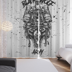 Шторы фотошторы JoyArty Черный волк 145х265 см 2 полотна сатен p_422851_145x265