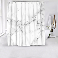 Штора для ванной комнаты Ridberg Marble 180 x 200 см (White)