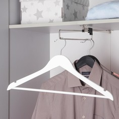 LaDо?m Вешалка деревянная с перекладиной, покрытие Soft-Touch, 3 шт, 44,5?1,2?23 см, цвет