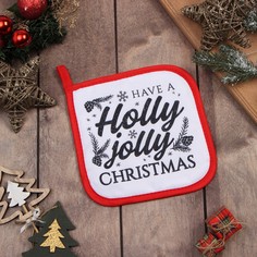 Доляна Прихватка "Holly jolly" 17х17 100% п/э,ватин 250г/м2