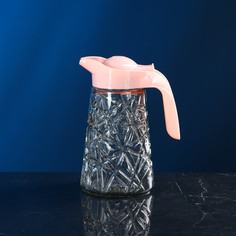 Авторское стекло Кувшин "Вейрон", с крышкой розовой, 900 мл, Иран