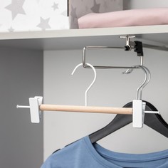 LaDо?m Вешалка для брюк и юбок «Wood», 28?11,5?2,8 см, цвет белый