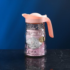 Авторское стекло Кувшин "Мазерати", с крышкой розовой, 1.5 л, Иран