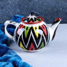 Чайник Риштанская керамика "Атлас", 0,7 л, разноцветный No Brand