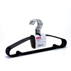 Вешалка-плечики металлическая Attache с перекладиной черная размер 48-50, 10 шт/уп, 632437