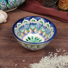 Пиала Риштанская Керамика "Цветы", 11,5 см, большая, микс Shafran