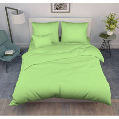 Простыня Ивановотекстиль 200х200 на резинке поплин Салат (борт 25 см)