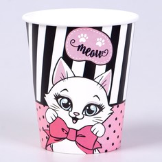 Стакан бумажный "Кошечка", 250 мл, набор 6 шт Страна Карнавалия