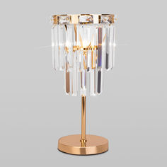 Настольная лампа Eurosvet Elegante 01136/1 золото с прозрачным хрусталем Strotskis