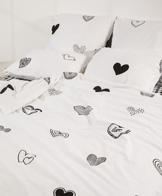 Простыня обычная "Ночь Нежна" из поплина Herz основной, полутораспальная