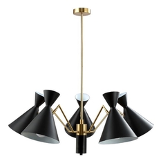 Люстра на штанге Crystal Lux с поддержкой Маруся Joven SP5 GOLD/BLACK-М