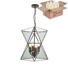 Подвесная люстра с лампочками Favourite Polihedron 1919-4P+Lamps E14 Свеча
