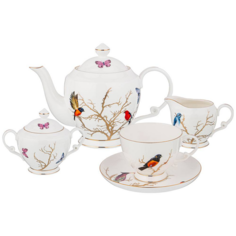 Чайный сервиз с чайником, "Райские птицы" Lefard, на 6 персон, 264-1048