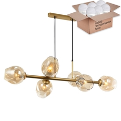 Подвесная люстра с лампочками Favourite Traube 2362-6P+Lamps E27 P45