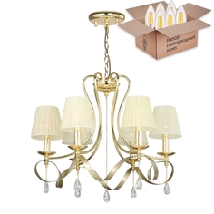 Подвесная люстра с лампочками Favourite Amabilis 2596-6P+Lamps E14 Свеча