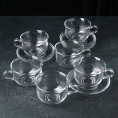 Сервиз чайный на 6 персон «Ташкент», 12 предметов: чашка 290 мл, блюдце No Brand