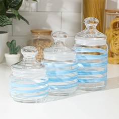 Luminarc Набор банок "Brush Mania Light Blue", 3 предмета (0.5/0.75/1 л)