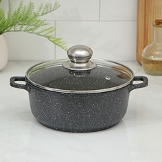 Доляна Кастрюля «Элит», 2 л, литой алюминий, литые ручки