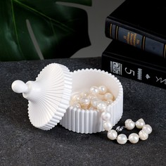 Шкатулка "Элегия" кргулая, перламутр, 8х8х8см No Brand
