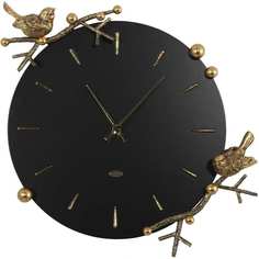BOGACHO Настенные часы Терра черного цвета диаметр 37 см 43013/коричневый