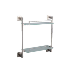 Полка в ванную Gappo G1707-2, 2-х ярусная, стекло, сатин