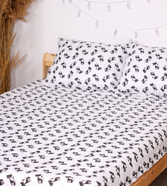 Простыня Кот Баюн 150х220 бязь 100% хлопок Кошки черные 81187101