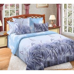 Простыня 160х200 на резинке бязь Утренние лучи сиреневый Ивановотекстиль