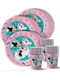 Набор одноразовой посуды ND Play "Мини Маус/Minnie Mouse" (тарелки 18см, стаканы по 18шт)
