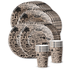 Набор одноразовой посуды ND Play "Крафт"(тарелки 18 и 23 см, стаканы - по 12 шт.)