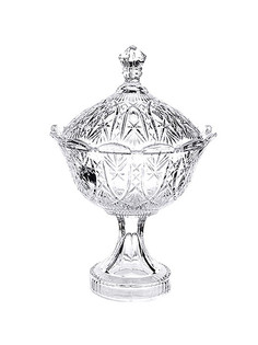 Конфетница на ножке стеклянная, 1000мл SK077-11000W No Brand
