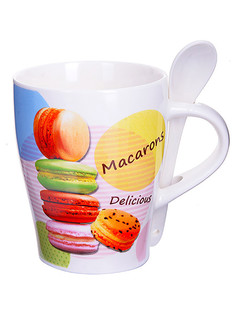 Кружка с ложкой для чая Loraine фарфор 340мл 28476