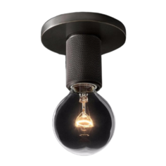 Потолочный Светильник Rh Utilitaire Socket Flushmount Black Imperium Loft