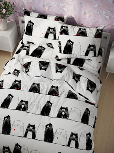 Пододеяльник Кот Коттон "Коты" 2-спальный 175х215 см