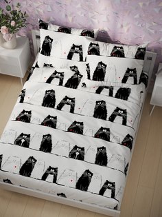 Простынь на резинке Кот Коттон "Коты" 90х200 см