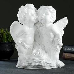 Фигура "Влюбленная пара с розой" белый 27см Хорошие сувениры