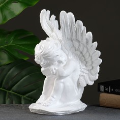 Фигура "Ангел средний с крыльями" белый, 18х28х20см Хорошие сувениры