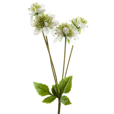 Цветок искусственный на ножке Циния белая, 48 см., Gloria Garden, 9180089