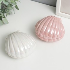 Шкатулка керамика "Ракушка" МИКС 6х9,5х9,5 см No Brand