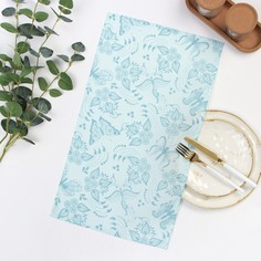Полотенце 35х60см Бабочки, синий, вафля, 120 гр/м2, хлопок 100% No Brand